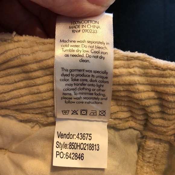 Pacsun 100% Cotton Wide Wale Splash Dyed Corduroy Y2K BF Carpenter Pants S/24 - Picture 13 of 14